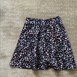 Charlotte Russe Floral A-Line Skirt - Black and Multicolor